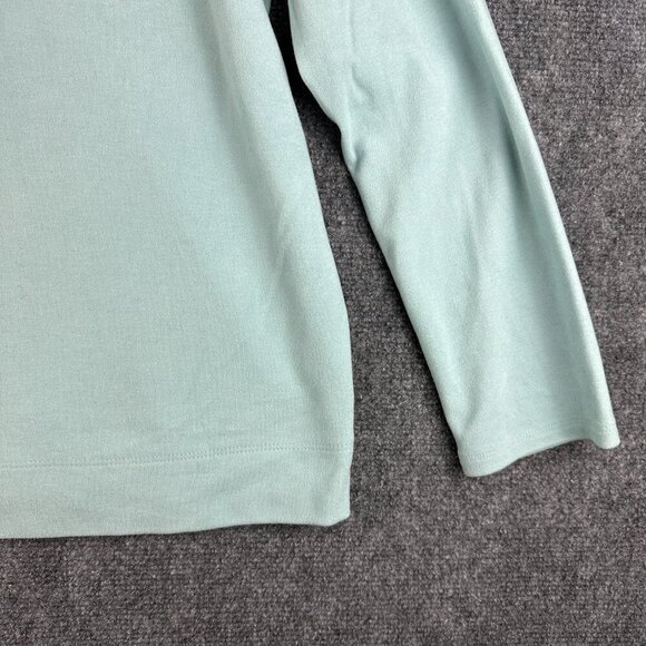 J JIll Top Womens Large Green Stretch Knit Mock Neck Long Sleeve Pullover Shirt - Picture 2 of 8